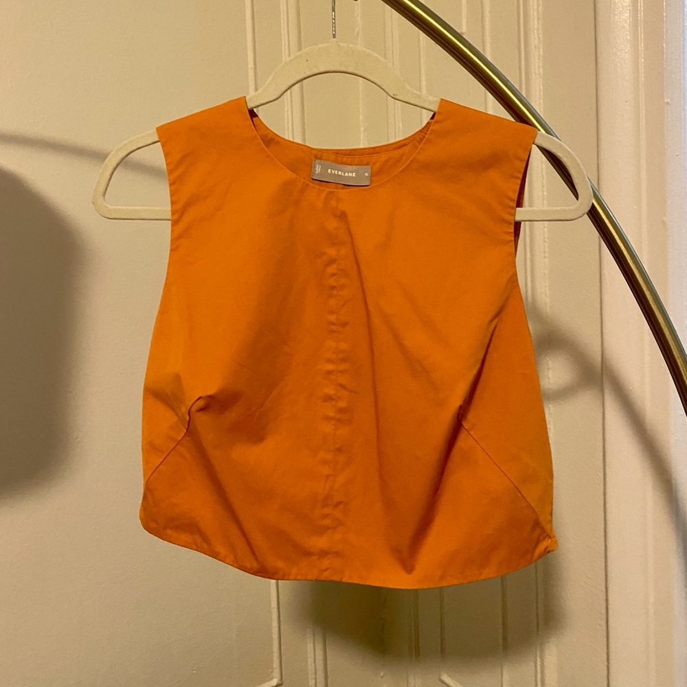 orange everlane structured top